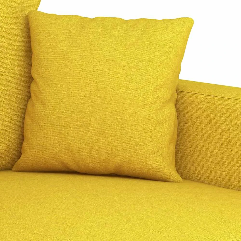 Sofa Sofos komplektas su pagalvėlėmis, 2 dalių, geltonas, audinys