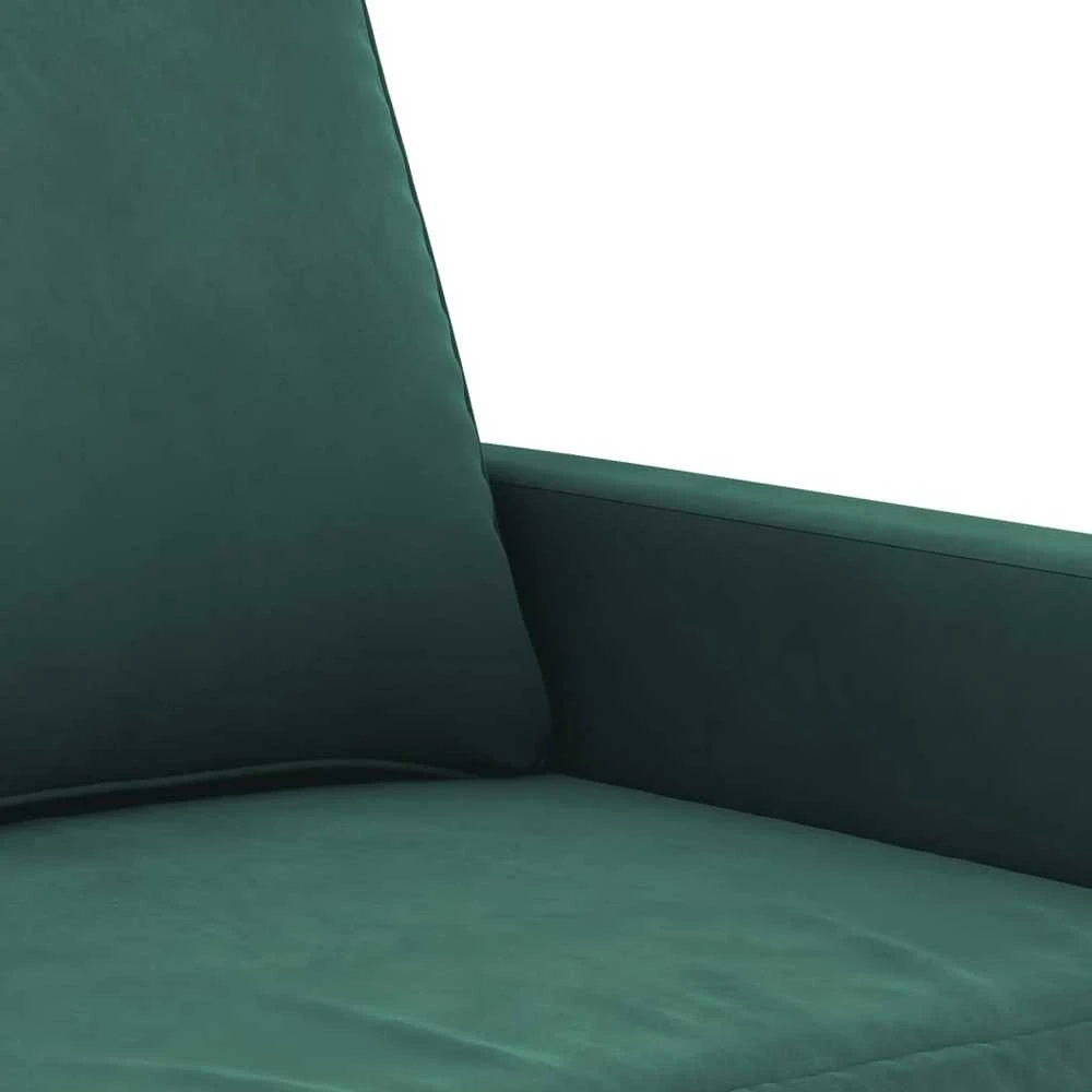 Sofa Sofos komplektas su pagalvėlėmis, 2 dalių, žalias, aksomas