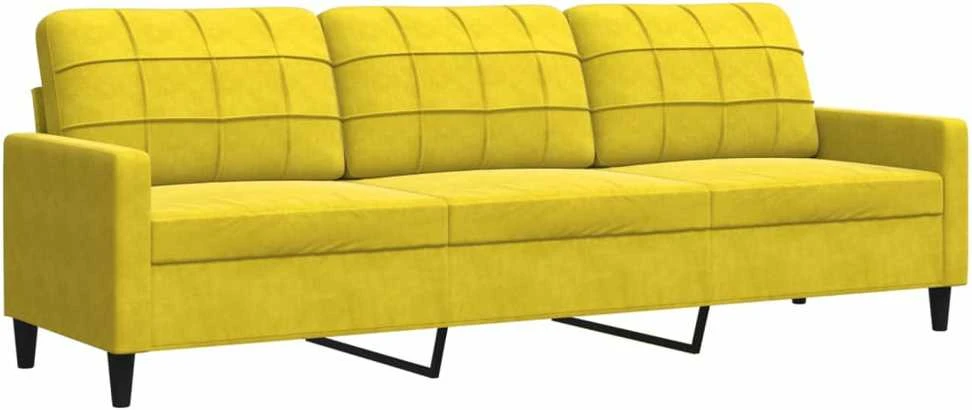 Sofa Sofos komplektas su pagalvėlėmis, 2 dalių, geltonas, aksomas
