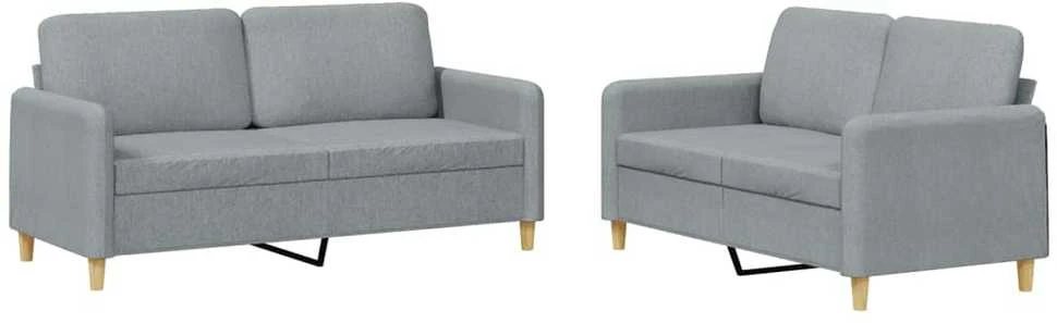 Sofa Sofos komplektas su pagalvėlėmis, 2 dalių, pilkas, audinys