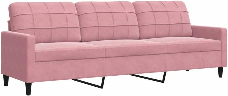 Sofa Sofos komplektas su pagalvėlėmis, 2 dalių, rožinis, aksomas