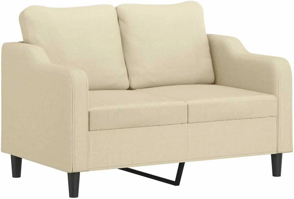 Sofa Sofos komplektas su pagalvėlėmis, 2 dalių, kreminis, audinys