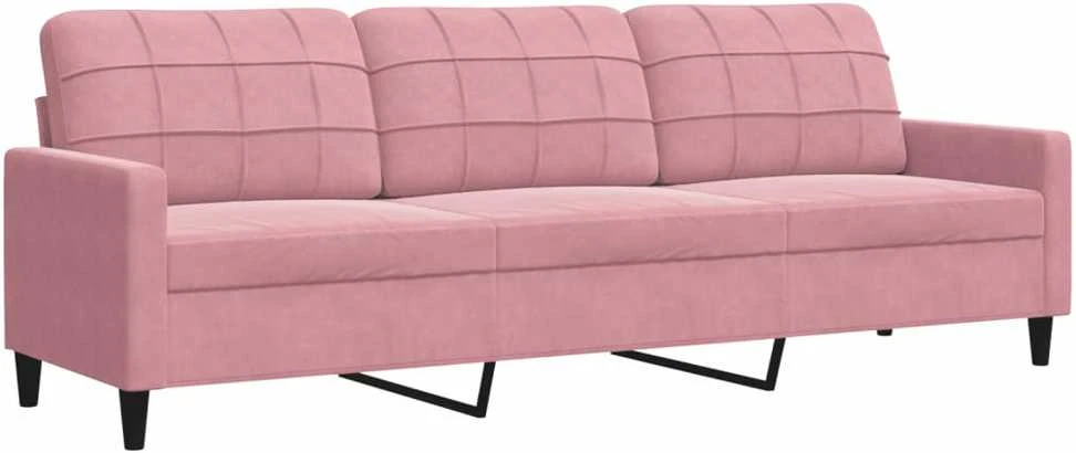 Sofa Sofos komplektas su pagalvėlėmis, 2 dalių, rožinis, aksomas