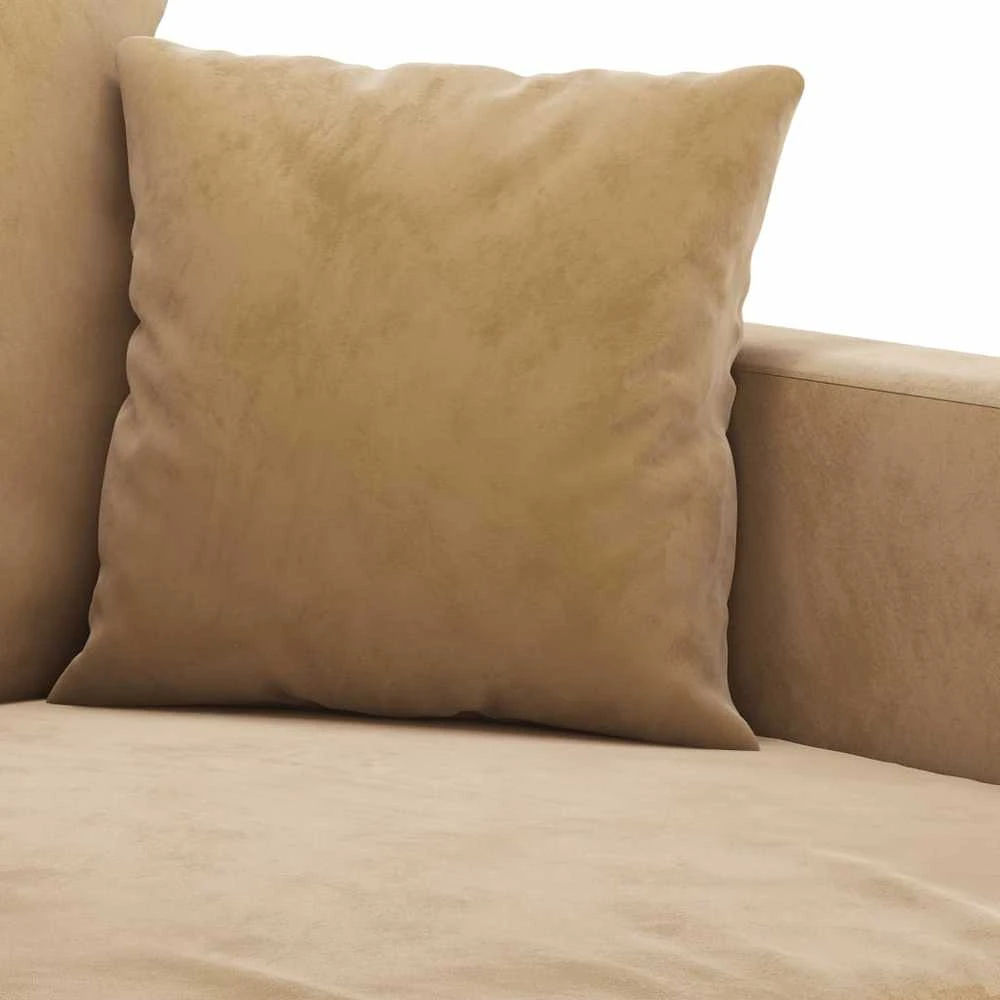 Sofa Sofos komplektas su pagalvėlėmis, 2 dalių, rudas, aksomas