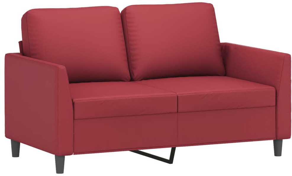 Sofa Sofos komplektas su pagalvėlėmis, 3 dalių, vyno, dirbtinė oda