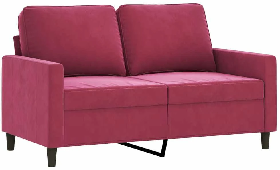 Sofa Sofos komplektas su pagalvėlėmis, 3 dalių, vyno, aksomas
