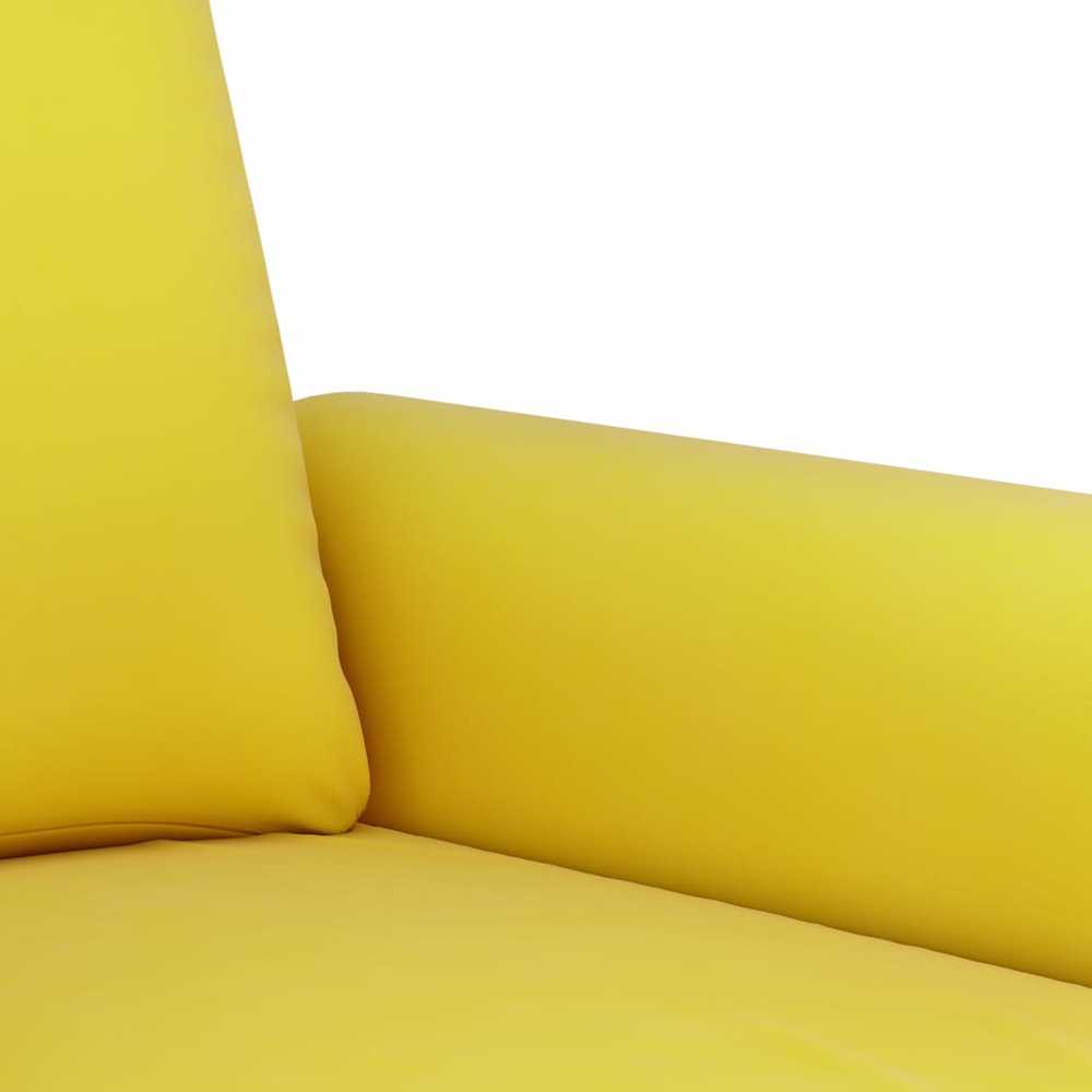 Sofa Sofos komplektas su pagalvėlėmis, 3 dalių, geltonas, aksomas
