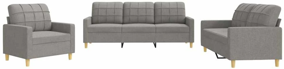Sofa Sofos komplektas su pagalvėlėmis, 3 dalių, taupe, audinys