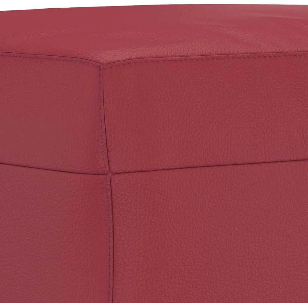 Sofa Sofos komplektas su pagalvėlėmis, 3 dalių, vyno, dirbtinė oda