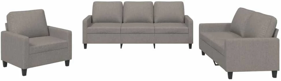 Sofa Sofos komplektas su pagalvėlėmis, 3 dalių, taupe, audinys