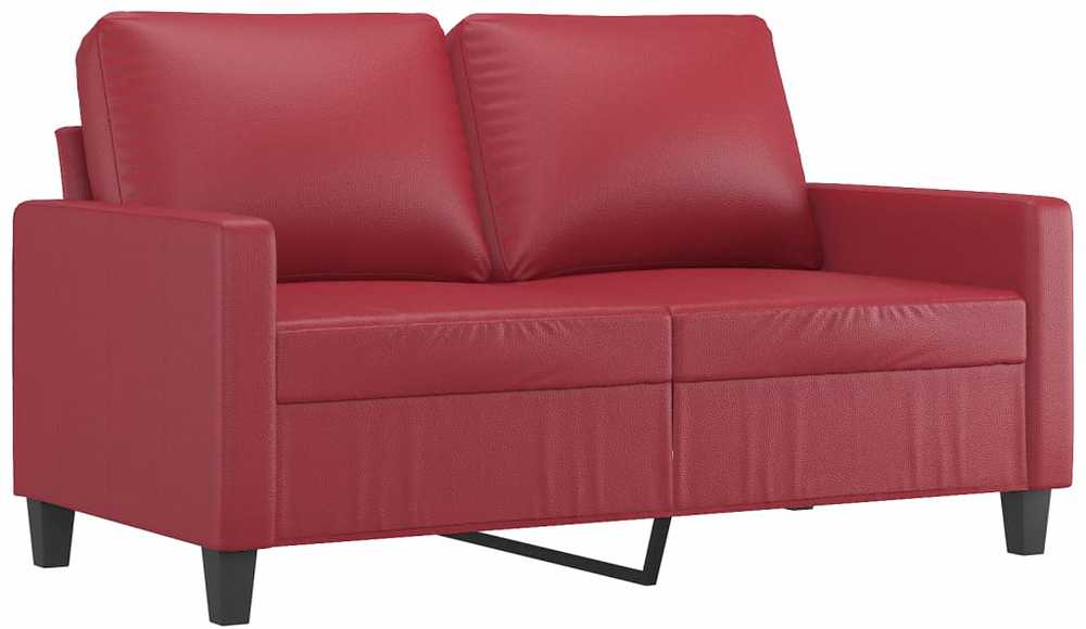 Sofa Sofos komplektas su pagalvėlėmis, 3 dalių, vyno, dirbtinė oda