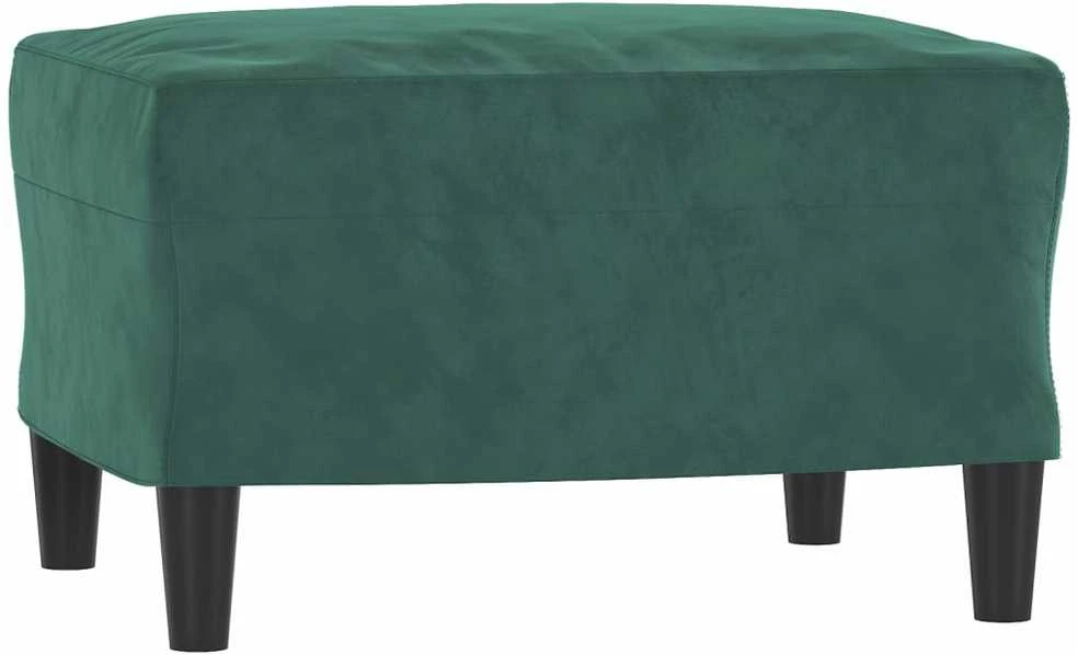 Sofa Sofos komplektas su pagalvėlėmis, 3 dalių, žalias, aksomas