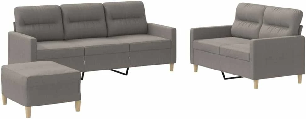 Sofa Sofos komplektas su pagalvėlėmis, 3 dalių, taupe, audinys