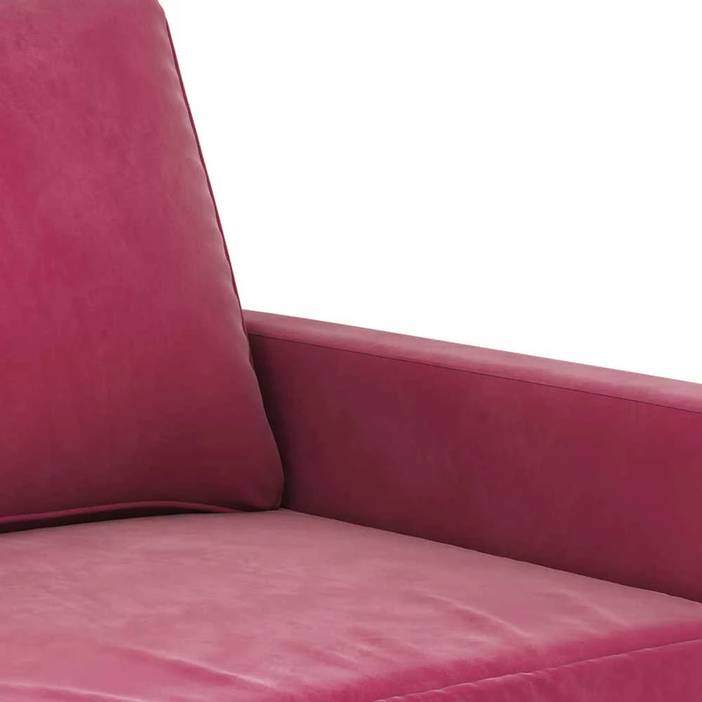 Sofa Sofos komplektas su pagalvėlėmis, 3 dalių, vyno, aksomas