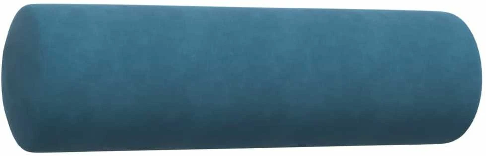 Sofa Sofos komplektas su pagalvėlėmis, 3 dalių, mėlynas, aksomas