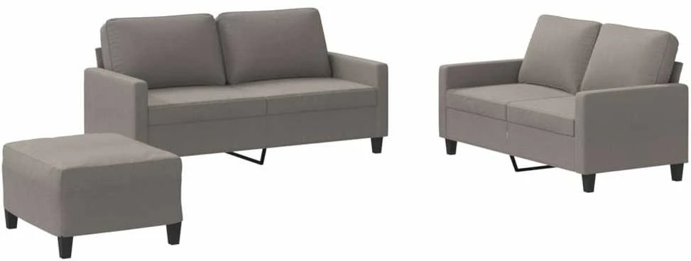 Sofa Sofos komplektas su pagalvėlėmis, 3 dalių, taupe, audinys