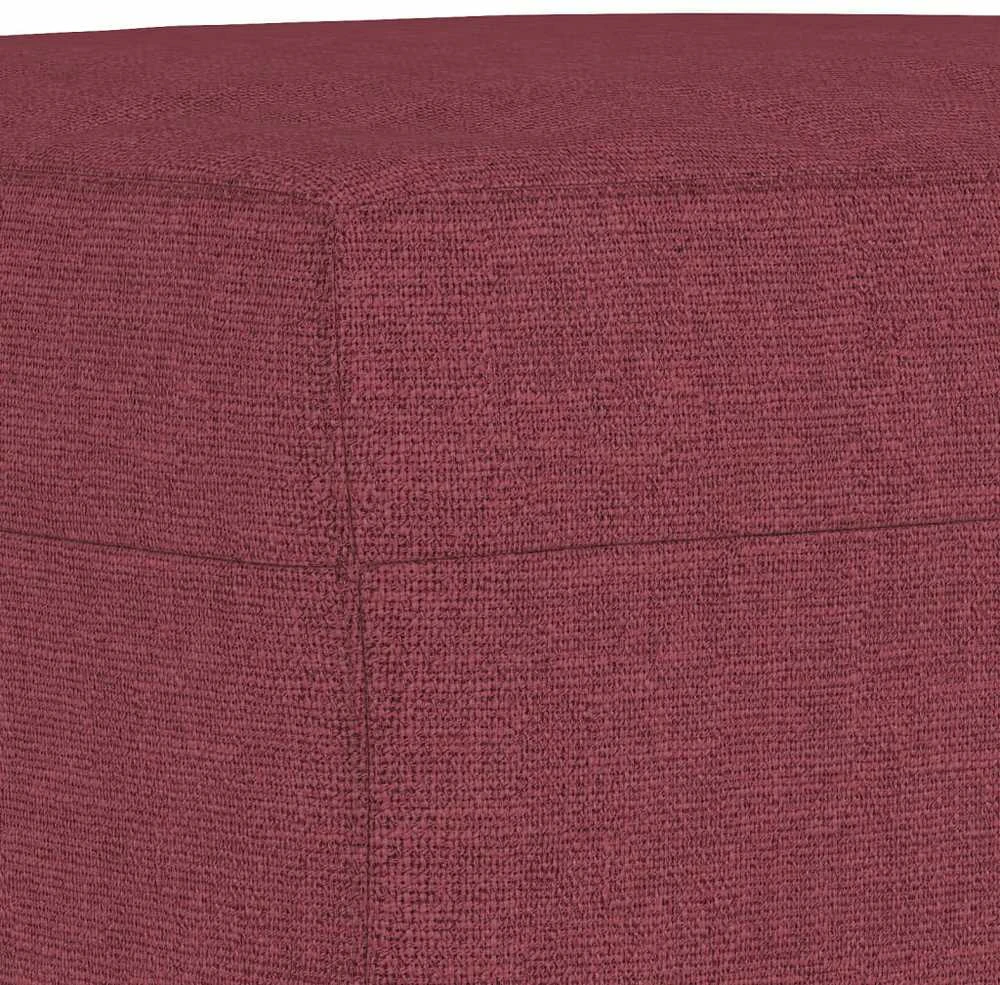 Sofa Sofos komplektas su pagalvėlėmis, 3 dalių, vyno, audinys