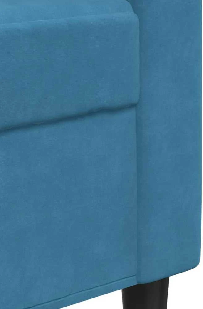 Sofa Sofos komplektas su pagalvėlėmis, 3 dalių, mėlynas, aksomas