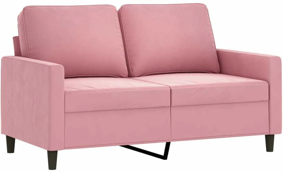 Sofa Sofos komplektas su pagalvėlėmis, 3 dalių, rožinis, aksomas
