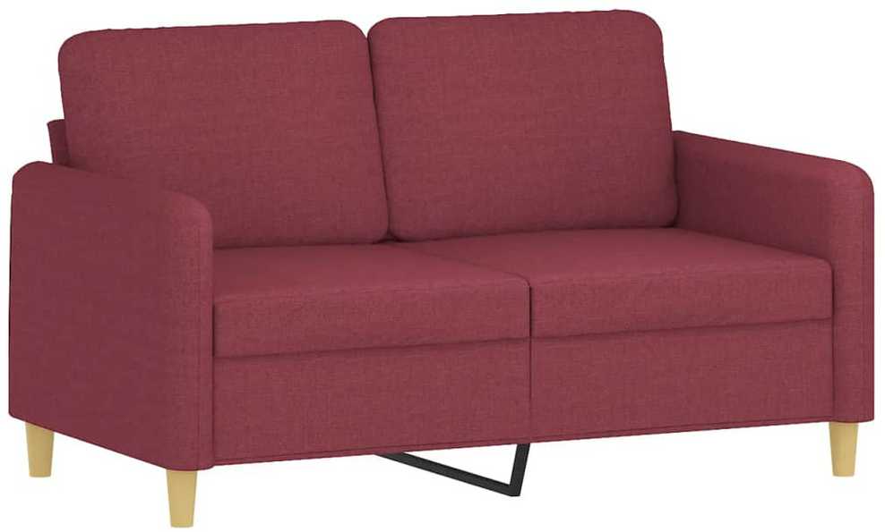 Sofa Sofos komplektas su pagalvėlėmis, 3 dalių, vyno, audinys