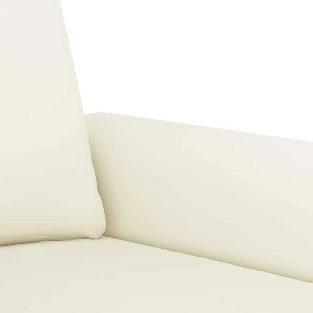 Sofa Sofos komplektas su pagalvėlėmis, 3 dalių, kreminis, aksomas