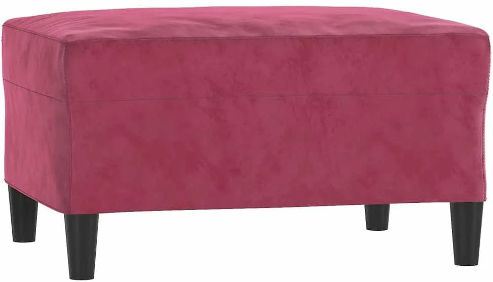 Sofa Sofos komplektas su pagalvėlėmis, 3 dalių, vyno, aksomas