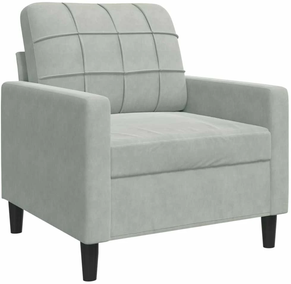 Sofa Sofos komplektas su pagalvėlėmis, 3 dalių, pilkas, aksomas