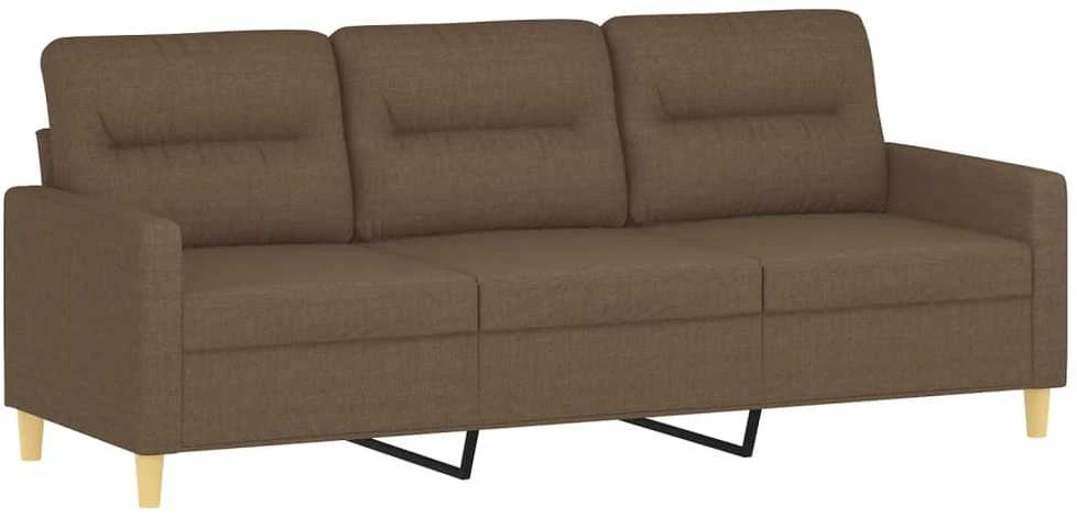 Sofa Sofos komplektas su pagalvėlėmis, 3 dalių, rudas, audinys