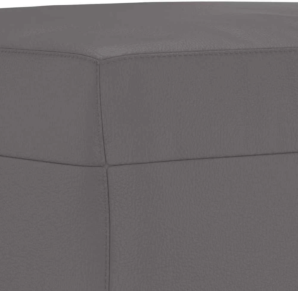 Sofa Sofos komplektas su pagalvėlėmis, 3 dalių, pilkas, dirbtinė oda