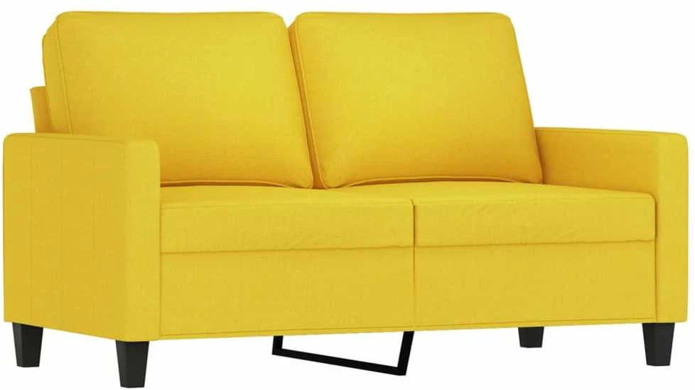 Sofa Sofos komplektas su pagalvėlėmis, 3 dalių, geltonas, audinys