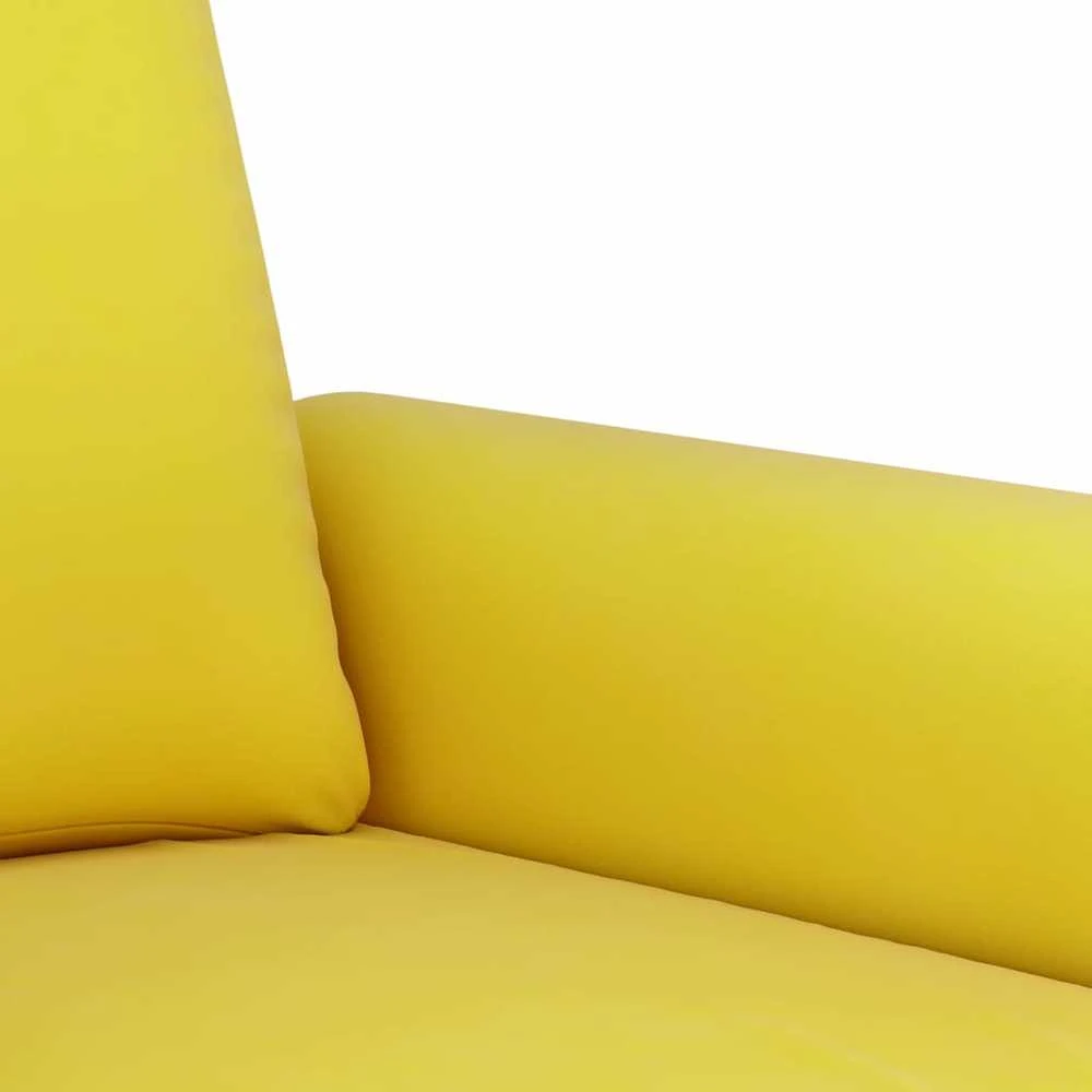 Sofa Sofos komplektas su pagalvėlėmis, 3 dalių, geltonas, aksomas