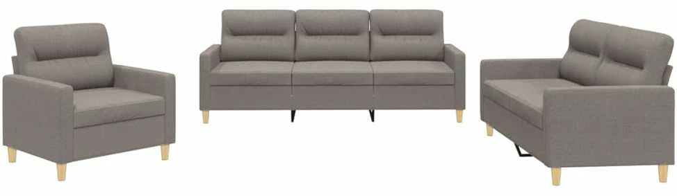 Sofa Sofos komplektas su pagalvėlėmis, 3 dalių, taupe, audinys