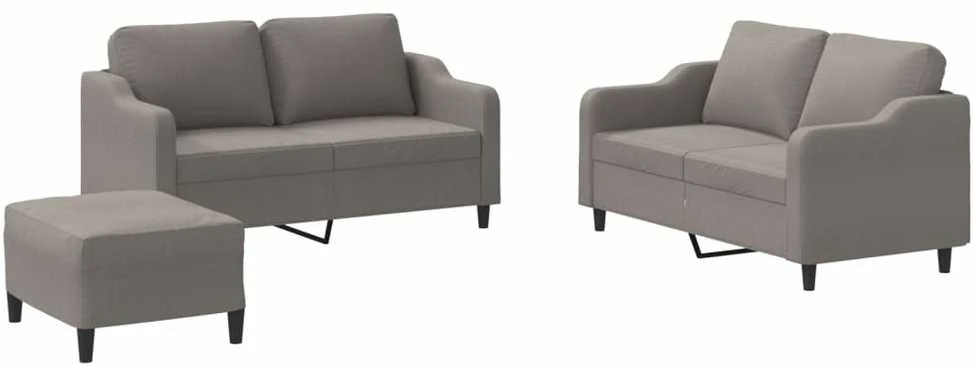 Sofa Sofos komplektas su pagalvėlėmis, 3 dalių, taupe, audinys