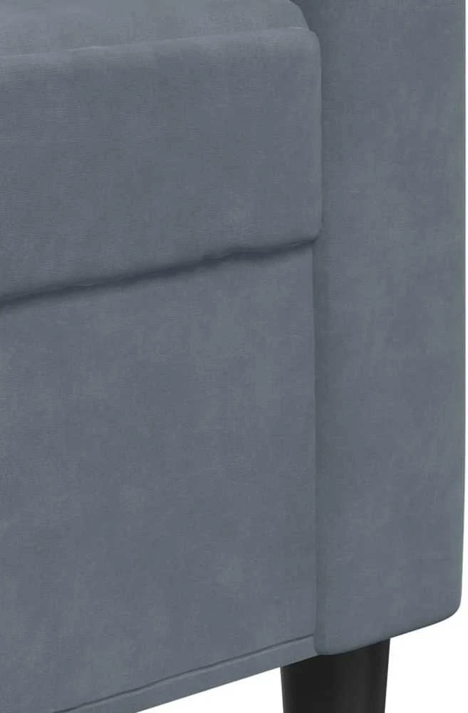 Sofa Sofos komplektas su pagalvėlėmis, 3 dalių, pilkas, aksomas