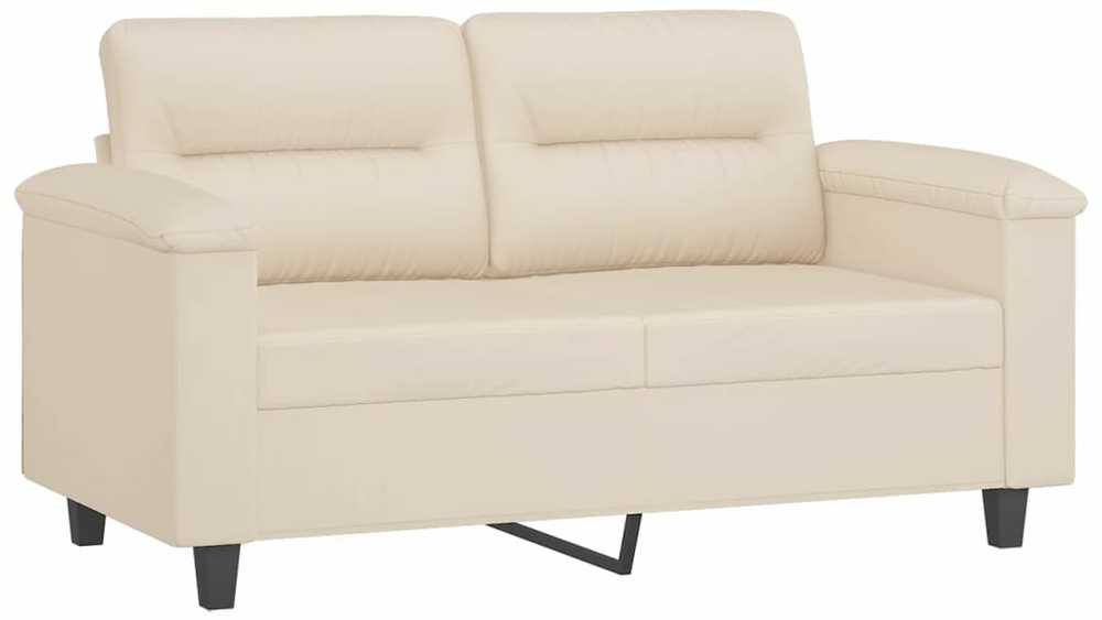 Sofa Sofos komplektas su pagalvėlėmis, 3 dalių, smėlio, audinys