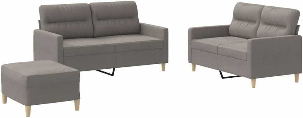 Sofa Sofos komplektas su pagalvėlėmis, 3 dalių, taupe, audinys