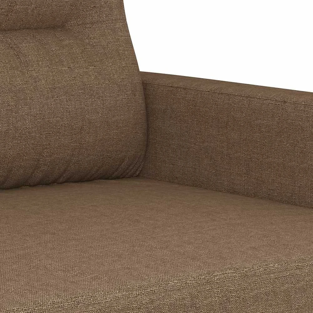 Sofa Sofos komplektas su pagalvėlėmis, 3 dalių, rudas, audinys