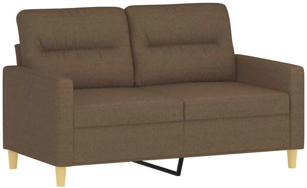 Sofa Sofos komplektas su pagalvėlėmis, 3 dalių, rudas, audinys