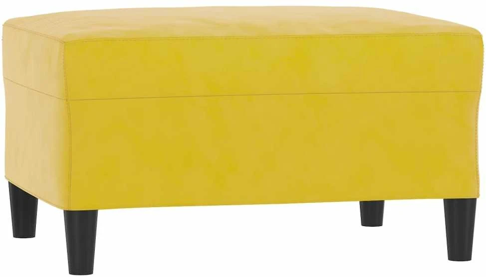 Sofa Sofos komplektas su pagalvėlėmis, 3 dalių, geltonas, aksomas