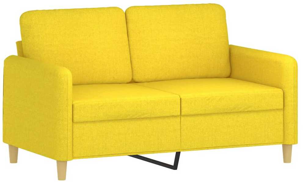 Sofa Sofos komplektas su pagalvėlėmis, 3 dalių, geltonas, audinys