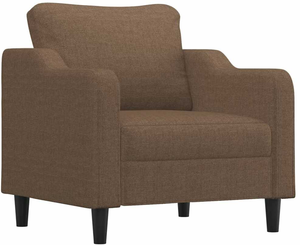 Sofa Sofos komplektas su pagalvėlėmis, 3 dalių, rudas, audinys