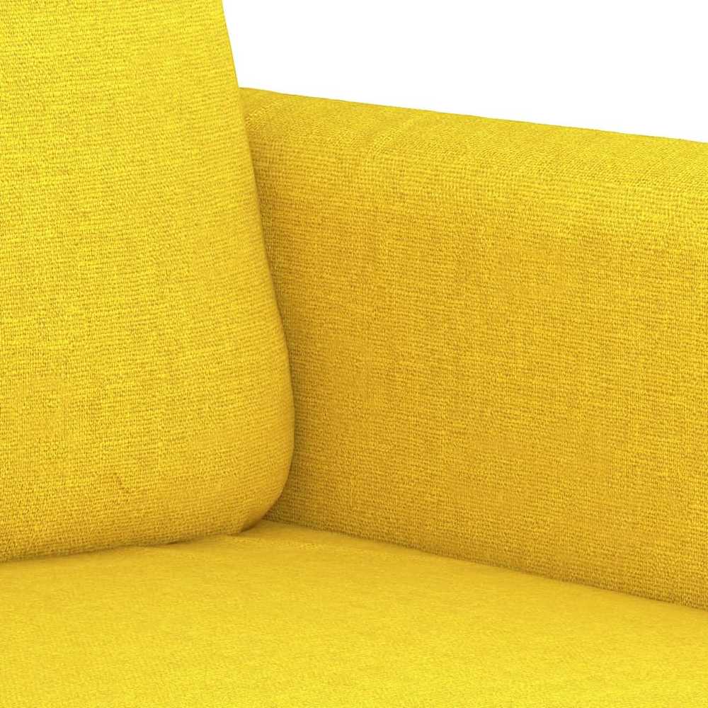 Sofa Sofos komplektas su pagalvėlėmis, 3 dalių, geltonas, audinys