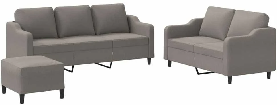 Sofa Sofos komplektas su pagalvėlėmis, 3 dalių, taupe, audinys