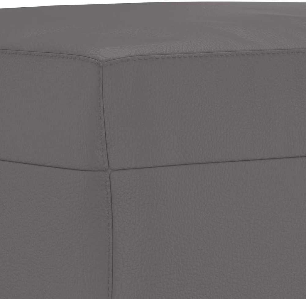 Sofa Sofos komplektas su pagalvėlėmis, 3 dalių, pilkas, dirbtinė oda