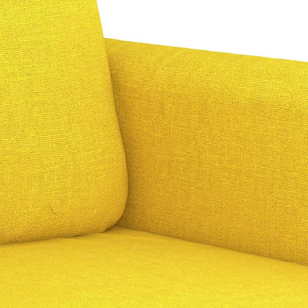 Sofa Sofos komplektas su pagalvėlėmis, 3 dalių, geltonas, audinys