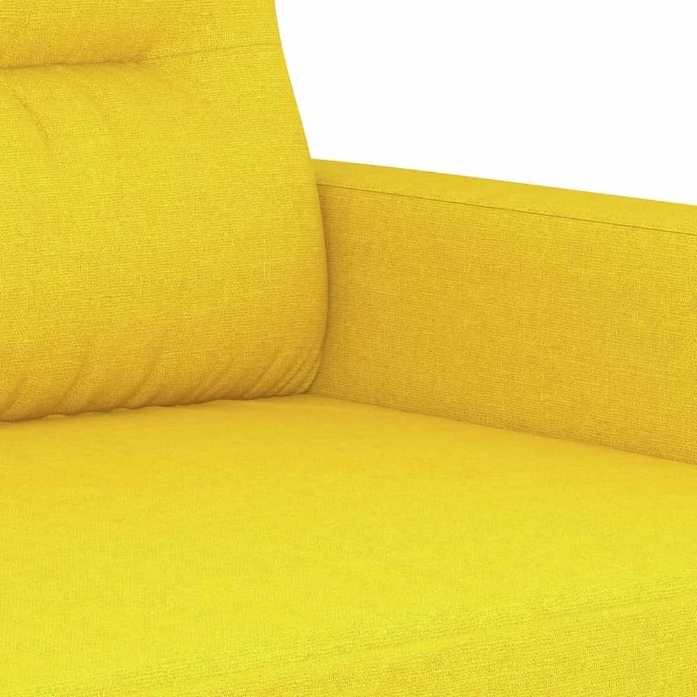 Sofa Sofos komplektas su pagalvėlėmis, 3 dalių, geltonas, audinys