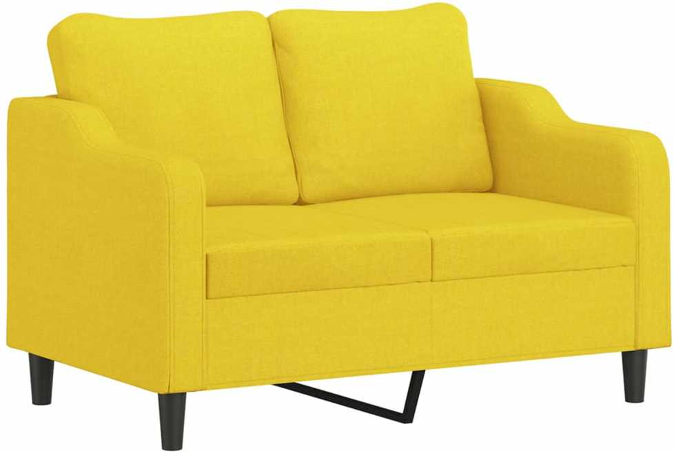 Sofa Sofos komplektas su pagalvėlėmis, 3 dalių, geltonas, audinys