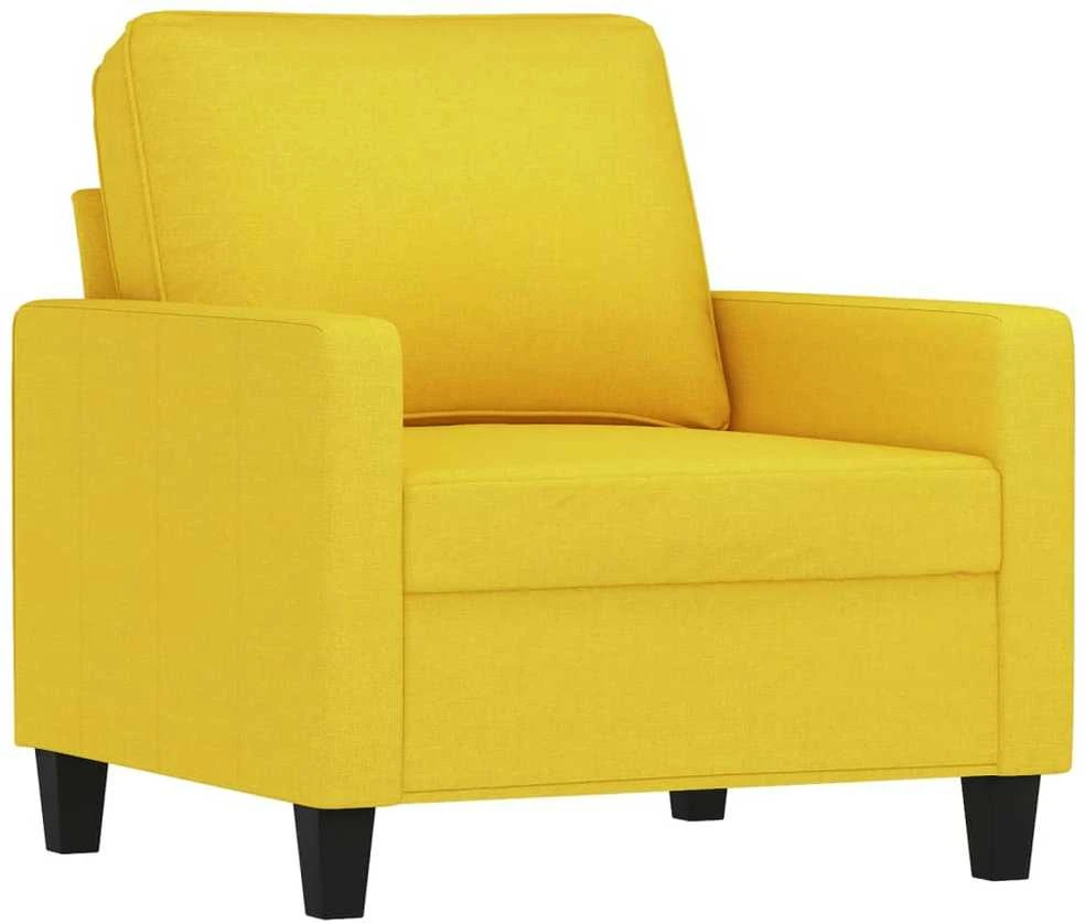 Sofa Sofos komplektas su pagalvėlėmis, 3 dalių, geltonas, audinys