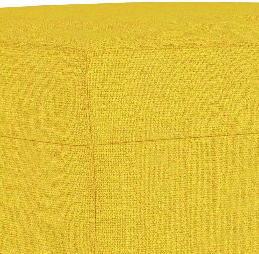 Sofa Sofos komplektas su pagalvėlėmis, 3 dalių, geltonas, audinys