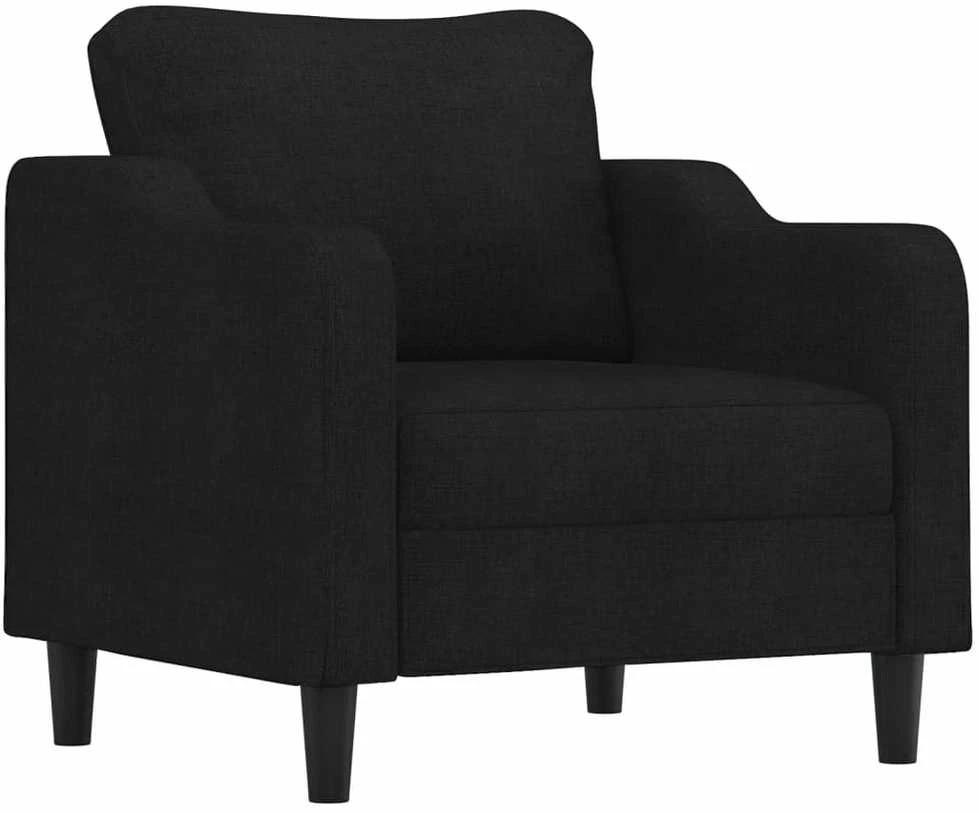 Sofa Sofos komplektas su pagalvėlėmis, 3 dalių, juodas, audinys